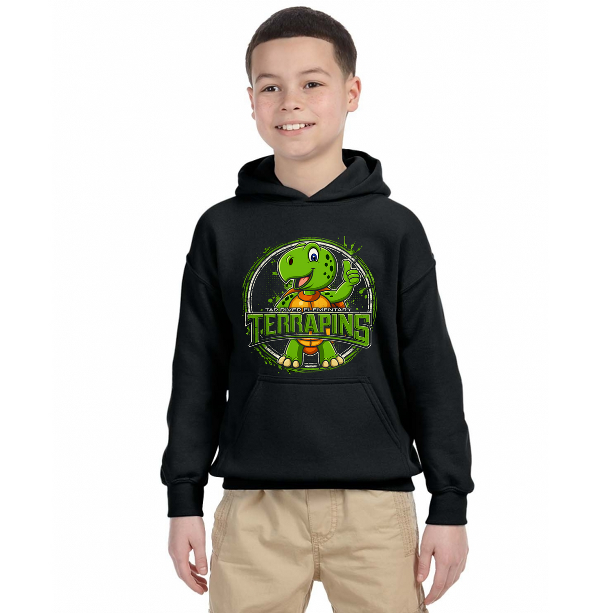 CARTOON TERRAPINS BLK HOODIE